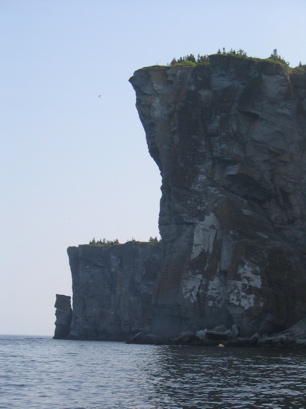 Our first look up at the tip of the Gaspe Peninsula