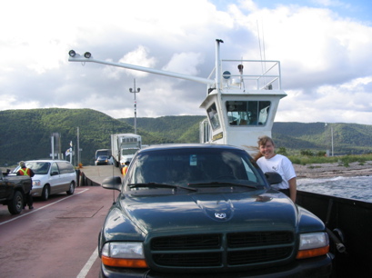 Lynn on the ninth ferry of the trip