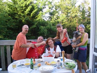 Lawrie, John, Karen, Lynn & Lucy - Lobster supper