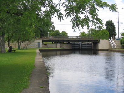 Swinging bridge at Merrickville locks