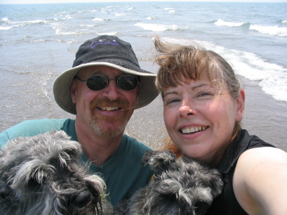 Lynn, Lawrie, Oscar, and Oreo at the southern tip of Canada