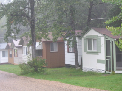 Cabins cheek by jowl